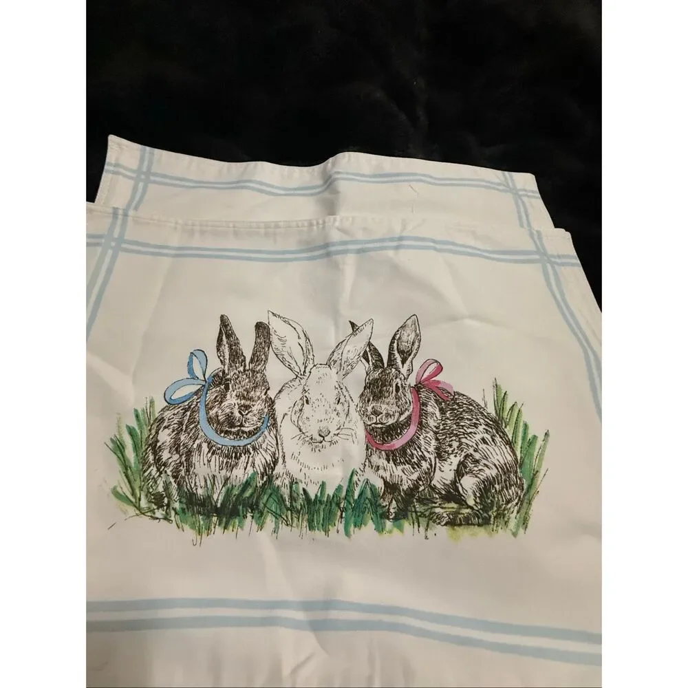 Williams Sonoma Easter Bunny Rabbit Placemat X 4 New 100% Cotton